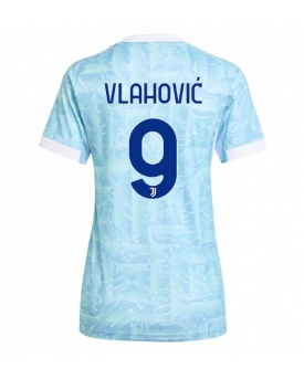 Billige Fotballdrakt Juventus Dusan Vlahovic #9 Replika Bortedrakt Dame 2025-26 Kortermet